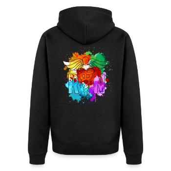 Krankenschwester Krankenpfleger - Unisex Premium Bio Zip Hoodie - Schwarz - Hinten - Nico (187cm)