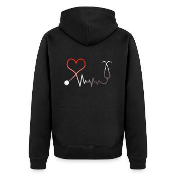 Nurse nurse - Unisex Premium Organic Zip Hoodie - black - Back - Nico (187cm)