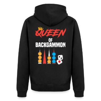 Jeu de société QUEEN OF BACKGAMMON Dire drôle - Veste à capuche bio Premium Unisexe - noir - Dos - Nico (187cm)