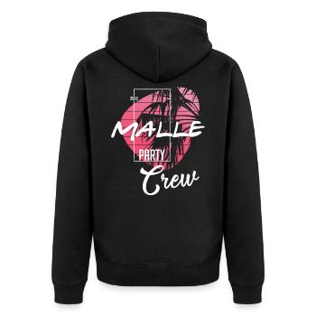 Malle Party Crew Outfit Mallorca Urlaub Design - Unisex Premium Bio Zip Hoodie - Schwarz - Hinten - Nico (187cm)