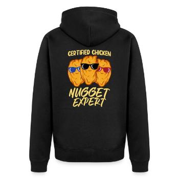 Expert en pépites de poulet - Veste à capuche bio Premium Unisexe - noir - Dos - Nico (187cm)