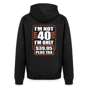 40th birthday - Unisex Premium Organic Zip Hoodie - black - Back - Nico (187cm)