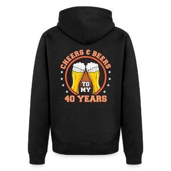40th birthday - Unisex Premium Organic Zip Hoodie - black - Back - Nico (187cm)