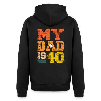 40e anniversaire - Veste à capuche bio Premium Unisexe - noir - Dos - Nico (187cm)