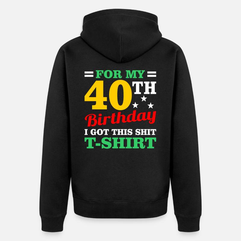 40e anniversaire - Veste à capuche bio Premium Unisexe - noir