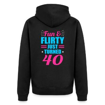 40th birthday - Unisex Premium Organic Zip Hoodie - black - Back - Nico (187cm)