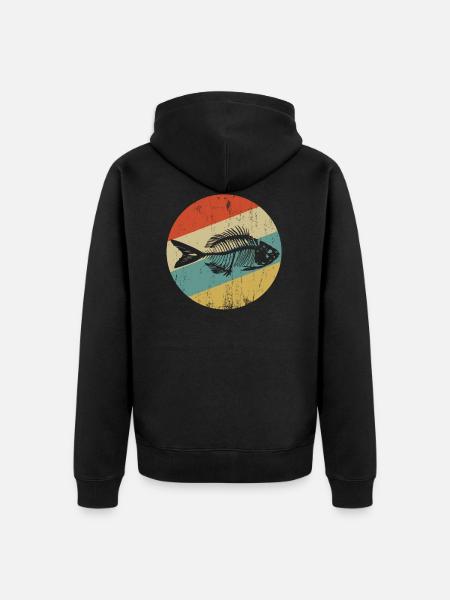 Fischen - Unisex Premium Bio Zip Hoodie - Schwarz