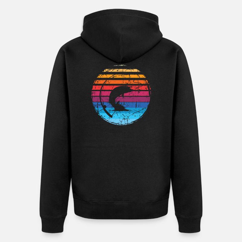 Fischen - Unisex Premium Bio Zip Hoodie - Schwarz