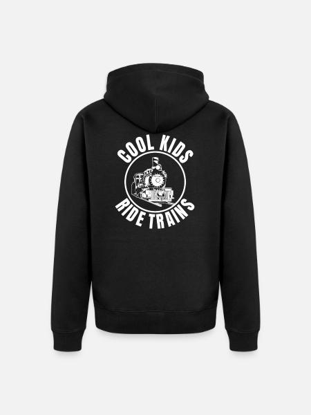 train - Unisex Premium Organic Zip Hoodie - black