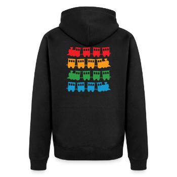 Zug Züge Modeleisenbahn Eisenbahn Geschenk - Unisex Premium Bio Zip Hoodie - Schwarz - Hinten - Nico (187cm)
