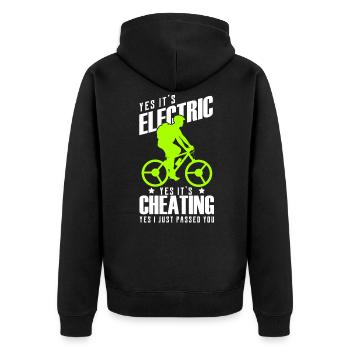 bicycle - Unisex Premium Organic Zip Hoodie - black - Back - Nico (187cm)