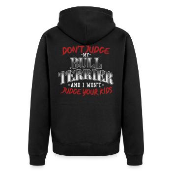 Bullterrier chien amoureux des chiens sort cadeau - Veste à capuche bio Premium Unisexe - noir - Dos - Nico (187cm)