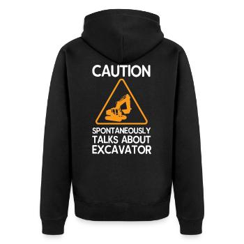Bagger - Unisex Premium Bio Zip Hoodie - Schwarz - Hinten - Nico (187cm)