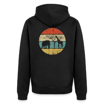 Safari - Veste à capuche bio Premium Unisexe - noir - Dos - Nico (187cm)