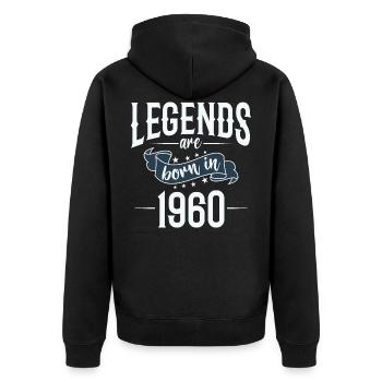 Legenden wurden im Jahre 1960 geboren Geschenk - Unisex Premium Bio Zip Hoodie - Schwarz - Hinten - Nico (187cm)