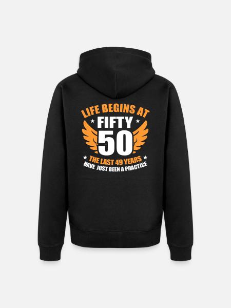 50 års fødselsdag - Premium økologisk unisex-hættejakke - sort