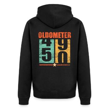 50. Geburtstag - Unisex Premium Bio Zip Hoodie - Schwarz - Hinten - Nico (187cm)