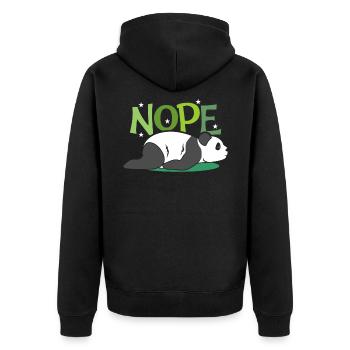 panda - Unisex Premium Organic Zip Hoodie - black - Back - Nico (187cm)