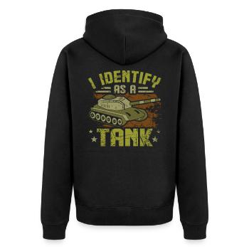 Panzer tank - Unisex Premium Organic Zip Hoodie - black - Back - Nico (187cm)