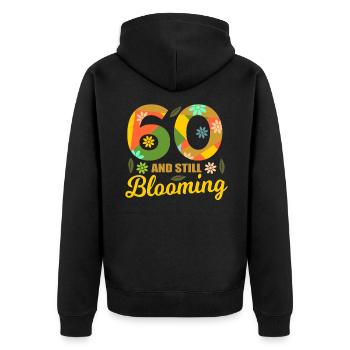 60th birthday 60 years old 60th party gift 196th - Unisex Premium Organic Zip Hoodie - black - Back - Nico (187cm)