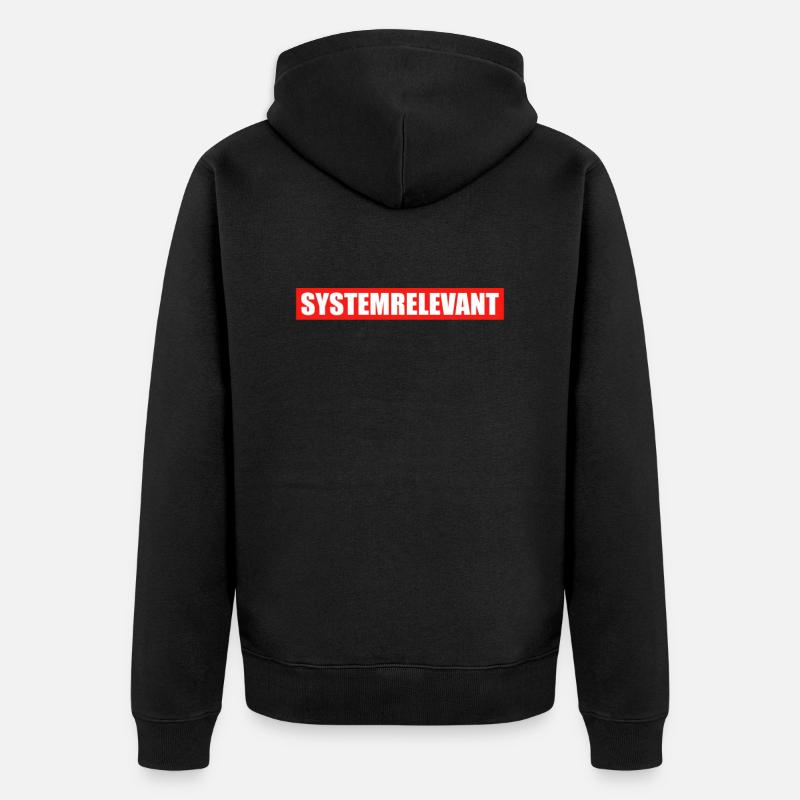 Systemrelevant Krankenschwester Kassiererin Beruf - Unisex Premium Bio Zip Hoodie - Schwarz