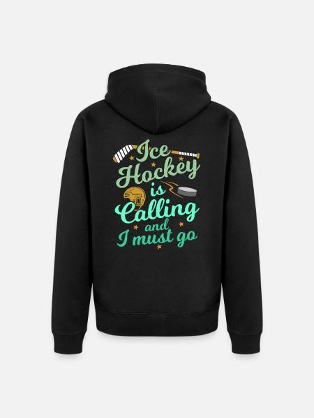ice Hockey - Unisex Premium Organic Zip Hoodie - black