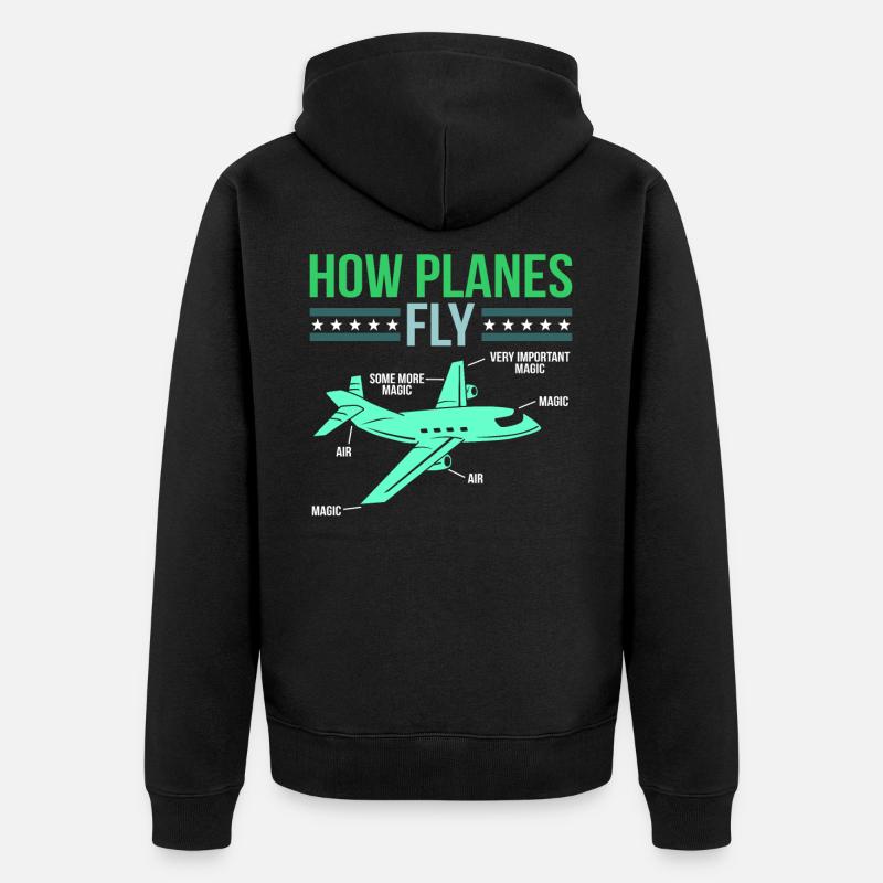 Avion - Veste à capuche bio Premium Unisexe - noir