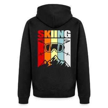 ski - Unisex Premium Organic Zip Hoodie - black - Back - Nico (187cm)