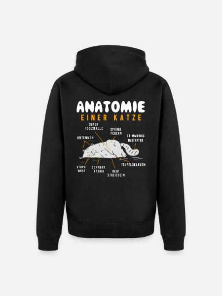 Katze - Unisex Premium Bio Zip Hoodie - Schwarz