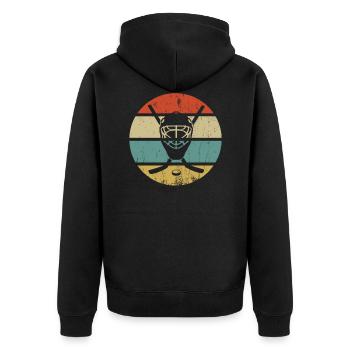 Eishockey - Unisex Premium Bio Zip Hoodie - Schwarz - Hinten - Nico (187cm)