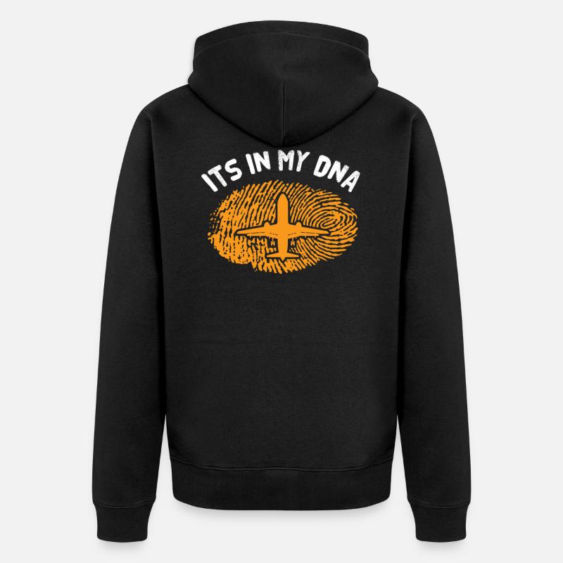 Flugzeug - Unisex Premium Bio Zip Hoodie - Schwarz
