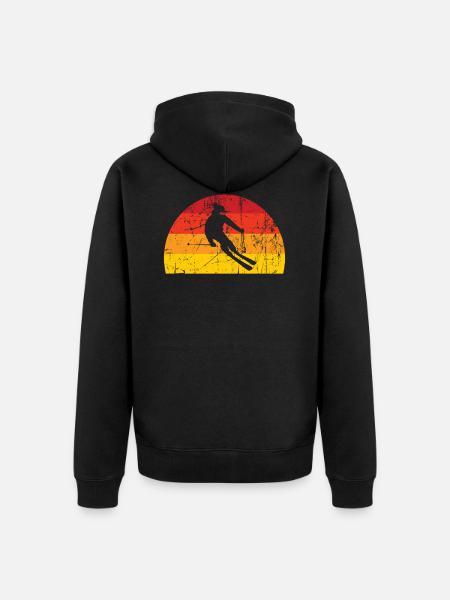 ski - Unisex Premium Organic Zip Hoodie - black