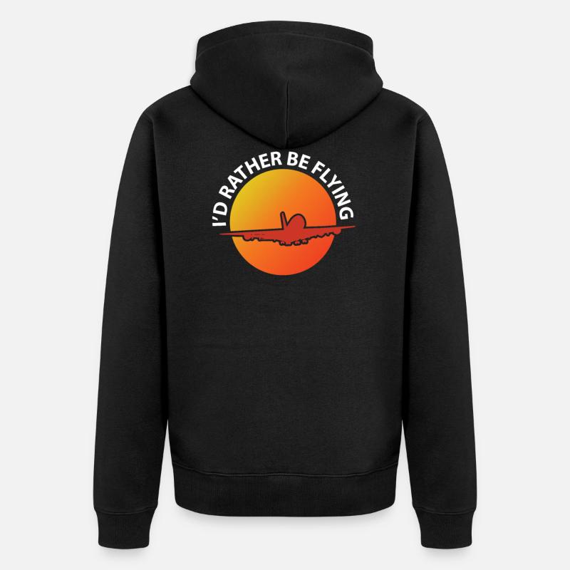 Flugzeug - Unisex Premium Bio Zip Hoodie - Schwarz