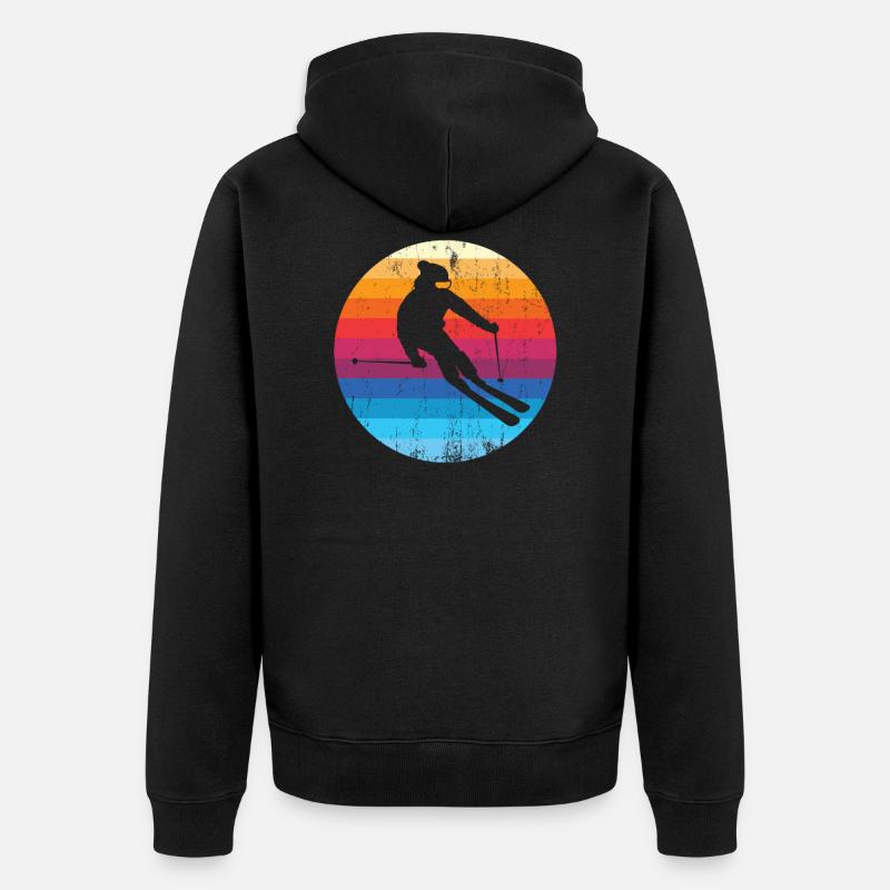 Ski - Unisex Premium Bio Zip Hoodie - Schwarz