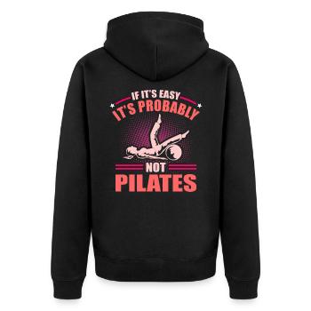 Pilates - Unisex Premium Organic Zip Hoodie - black - Back - Nico (187cm)