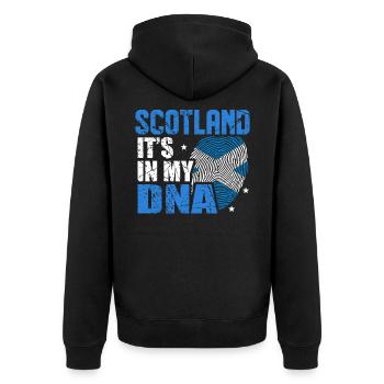 Schottland - Unisex Premium Bio Zip Hoodie - Schwarz - Hinten - Nico (187cm)