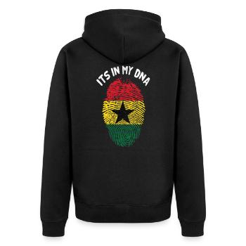 Ghana Afrika Shirt Geschenkidee - Unisex Premium Bio Zip Hoodie - Schwarz - Hinten - Nico (187cm)
