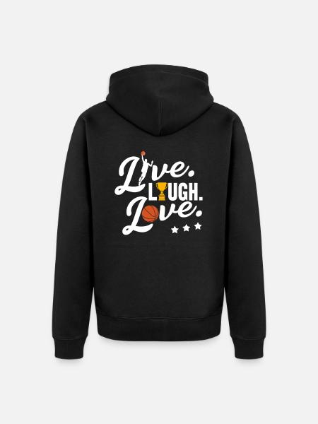 basketball - Unisex Premium Organic Zip Hoodie - black