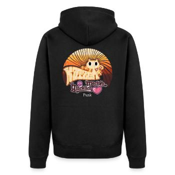 Katzen Shirt - Unisex Premium Bio Zip Hoodie - Schwarz - Hinten - Nico (187cm)