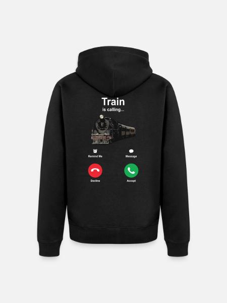 train - Unisex Premium Organic Zip Hoodie - black
