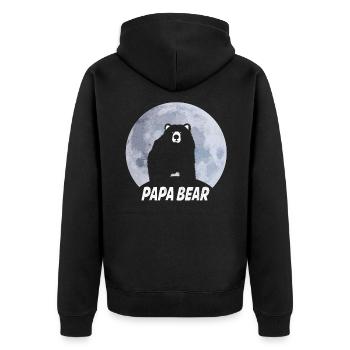 Fête des pères fiers de Papa Bear - Veste à capuche bio Premium Unisexe - noir - Dos - Nico (187cm)