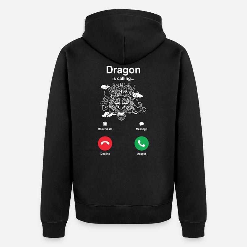 Drache - Unisex Premium Bio Zip Hoodie - Schwarz