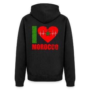 Maroc Afrique shirt idée cadeau - Veste à capuche bio Premium Unisexe - noir - Dos - Nico (187cm)