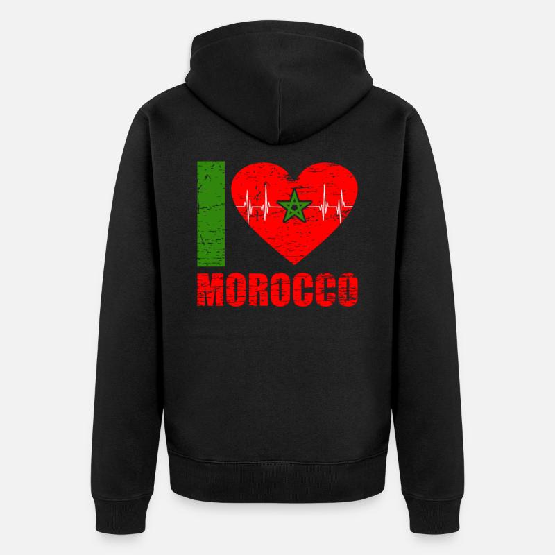 Maroc Afrique shirt idée cadeau - Veste à capuche bio Premium Unisexe - noir