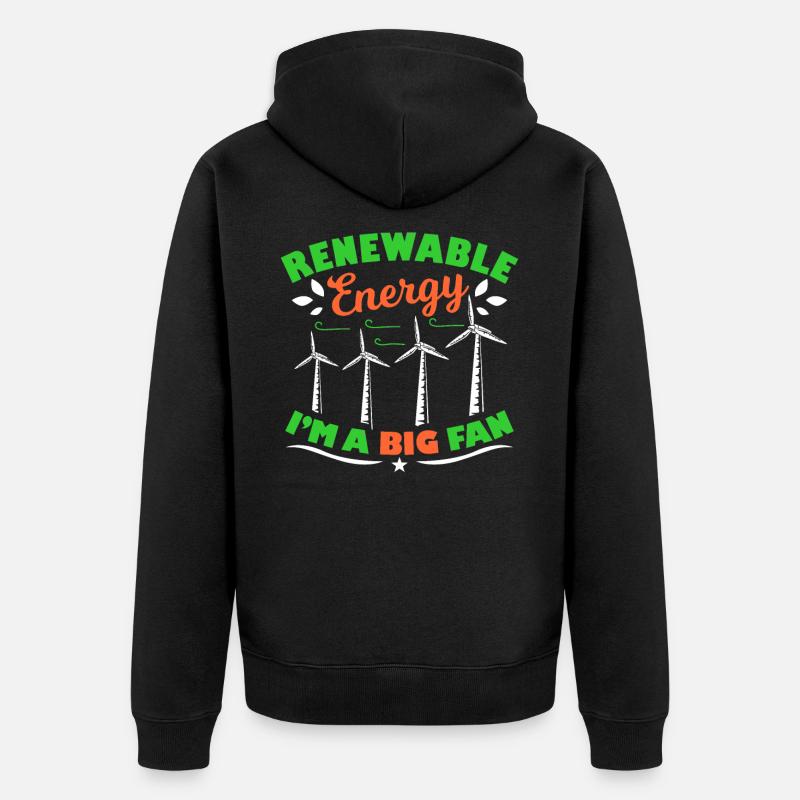 Windmühle - Unisex Premium Bio Zip Hoodie - Schwarz