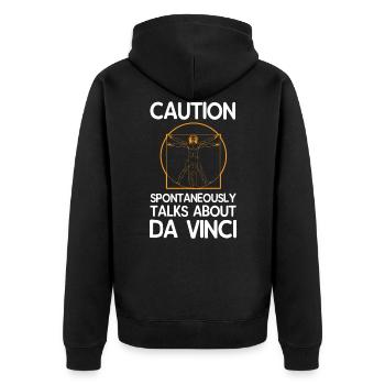 Léonard de Vinci - Veste à capuche bio Premium Unisexe - noir - Dos - Nico (187cm)