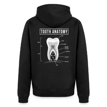 Zahnarzt - Unisex Premium Bio Zip Hoodie - Schwarz - Hinten - Nico (187cm)