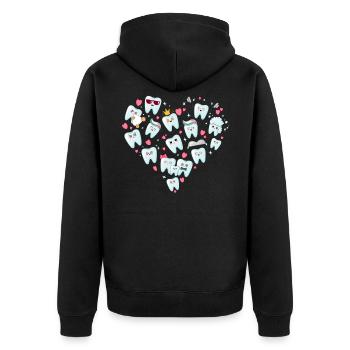 dentist - Unisex Premium Organic Zip Hoodie - black - Back - Nico (187cm)