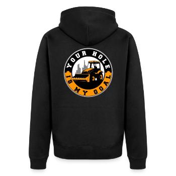 Bagger - Unisex Premium Bio Zip Hoodie - Schwarz - Hinten - Nico (187cm)