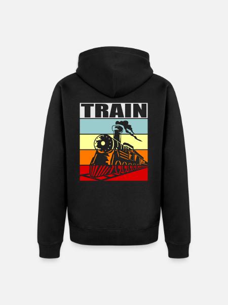 train - Unisex Premium Organic Zip Hoodie - black